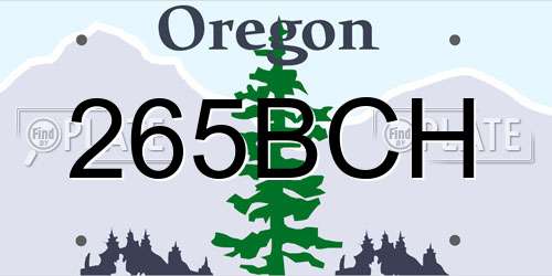 265BCH Oregon License Plate