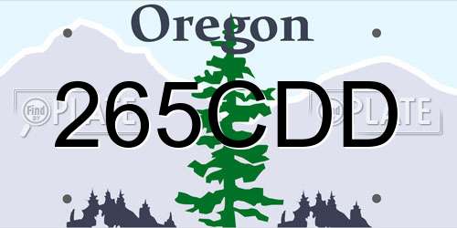 265CDD Oregon License Plate