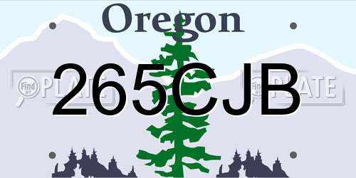 265CJB Oregon License Plate