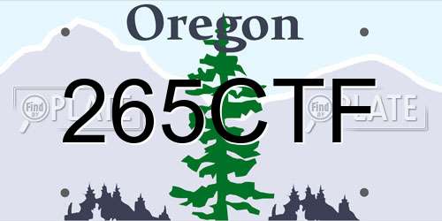 265CTF Oregon License Plate