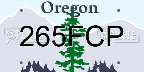 265FCP Oregon License Plate