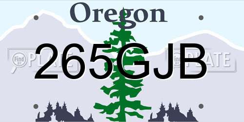265GJB Oregon License Plate