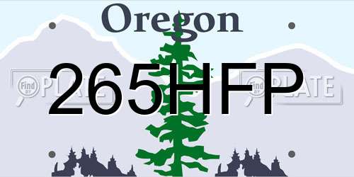265HFP Oregon License Plate