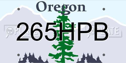 265HPB Oregon License Plate