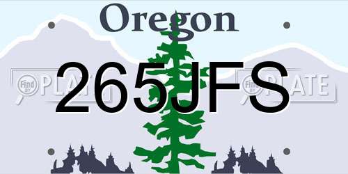 265JFS Oregon License Plate