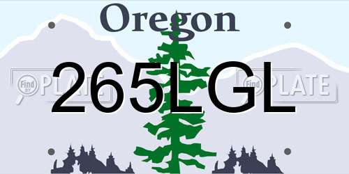265LGL Oregon License Plate