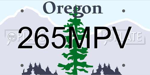 265MPV Oregon License Plate