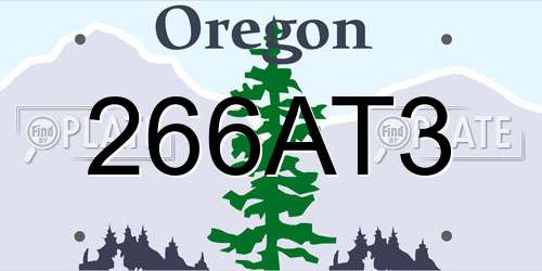 266AT3 Oregon License Plate