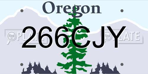 266CJY Oregon License Plate