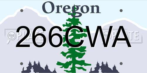 266CWA Oregon License Plate