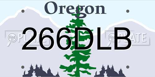 266DLB Oregon License Plate