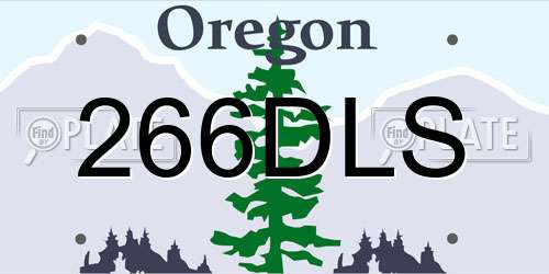 266DLS Oregon License Plate
