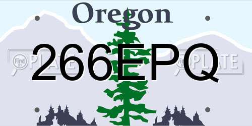 266EPQ Oregon License Plate