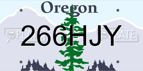 266HJY Oregon License Plate