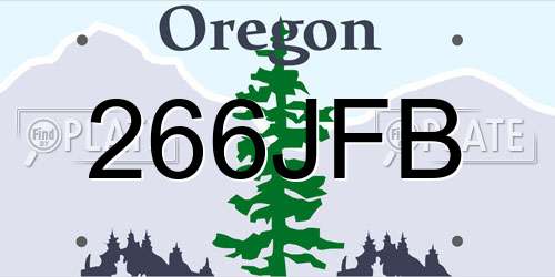 266JFB Oregon License Plate