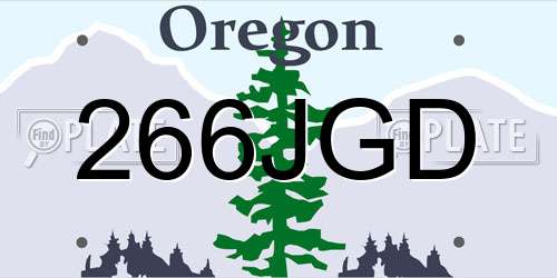 266JGD Oregon License Plate