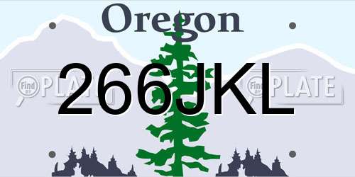266JKL Oregon License Plate