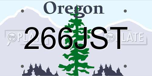 266JST Oregon License Plate