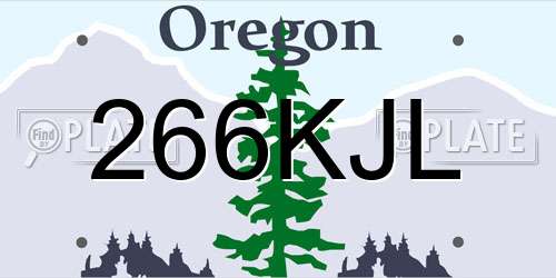 266KJL Oregon License Plate