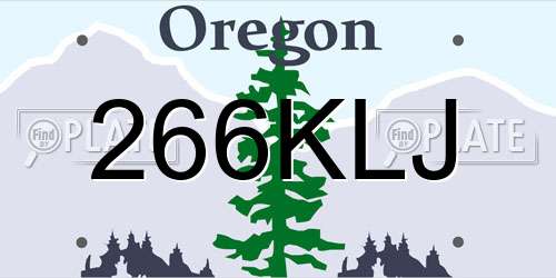 266KLJ Oregon License Plate