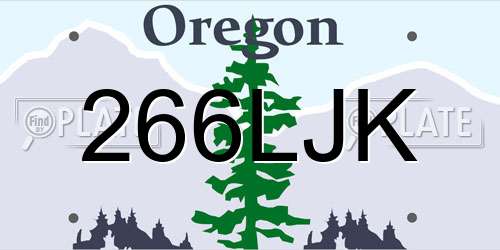 266LJK Oregon License Plate
