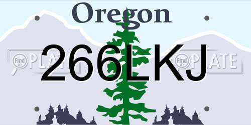 266LKJ Oregon License Plate