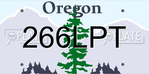 266LPT Oregon License Plate
