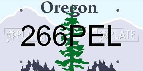 266PEL Oregon License Plate