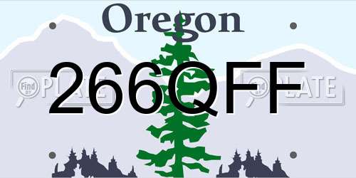 266QFF Oregon License Plate