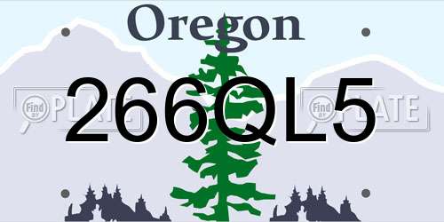 266QL5 Oregon License Plate