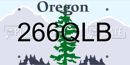 266QLB Oregon License Plate