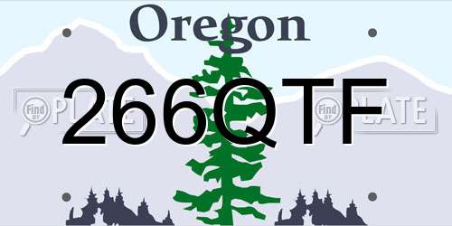 266QTF Oregon License Plate