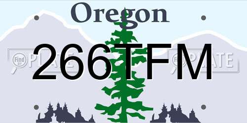 266TFM Oregon License Plate