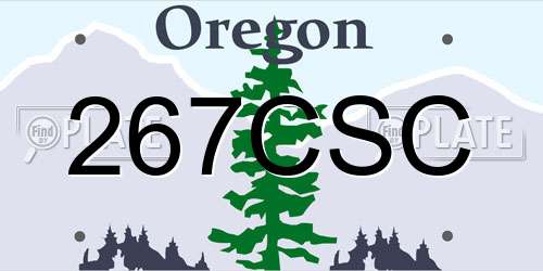 267CSC Oregon License Plate