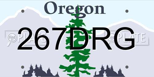267DRG Oregon License Plate