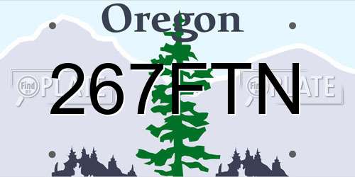 267FTN Oregon License Plate