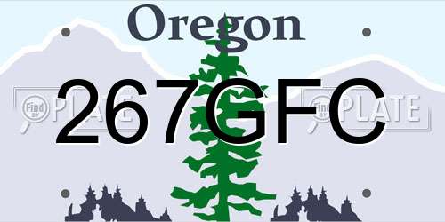 267GFC Oregon License Plate