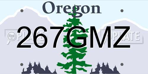 267GMZ Oregon License Plate