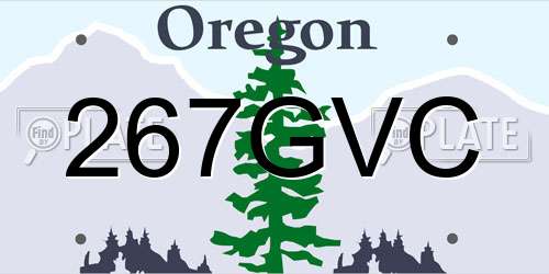 267GVC Oregon License Plate