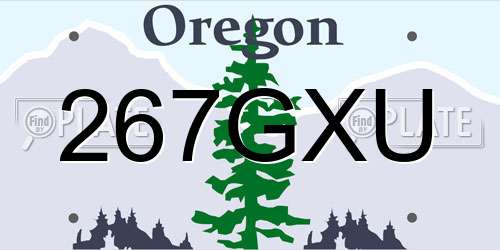 267GXU Oregon License Plate