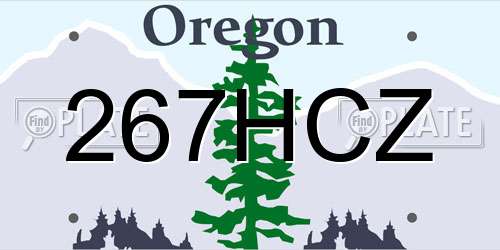 267HCZ Oregon License Plate