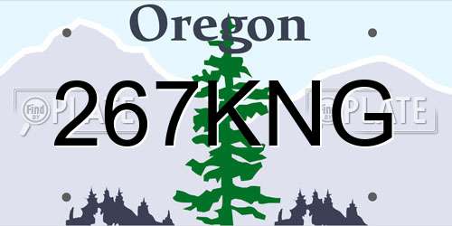 267KNG Oregon License Plate