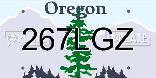 267LGZ Oregon License Plate