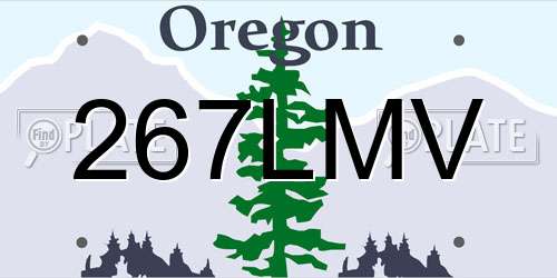 267LMV Oregon License Plate