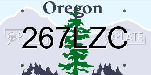 267LZC Oregon License Plate