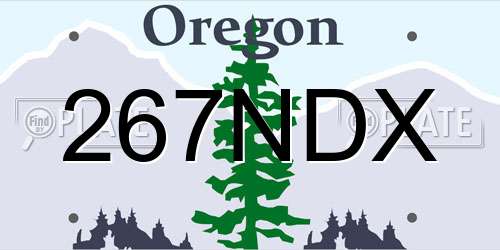 267NDX Oregon License Plate