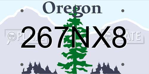267NX8 Oregon License Plate