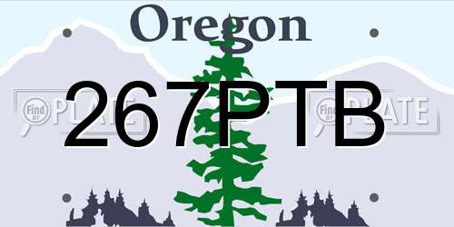 267PTB Oregon License Plate