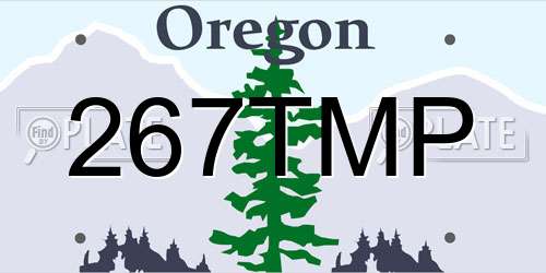 267TMP Oregon License Plate