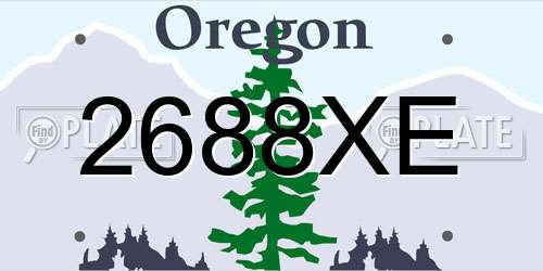 2688XE Oregon License Plate